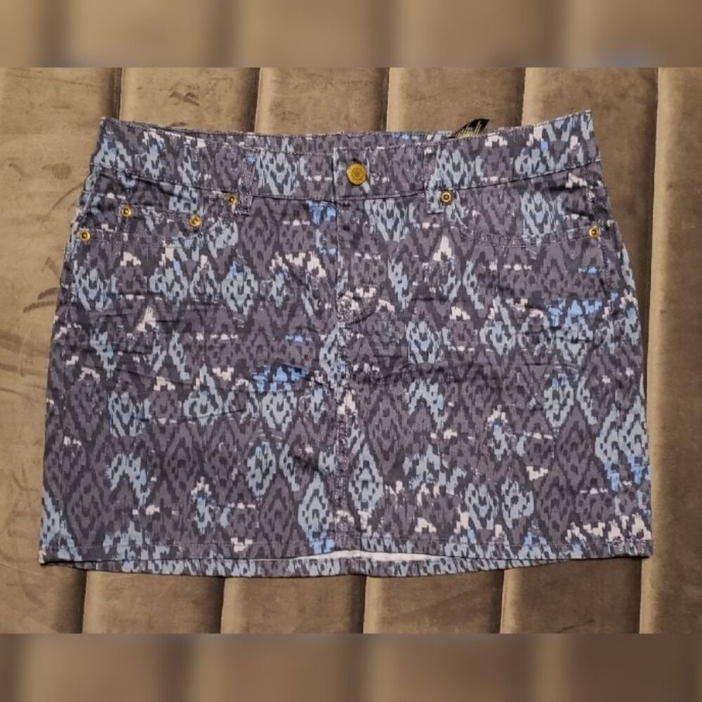 H&M Print Denim Skirt Size 12